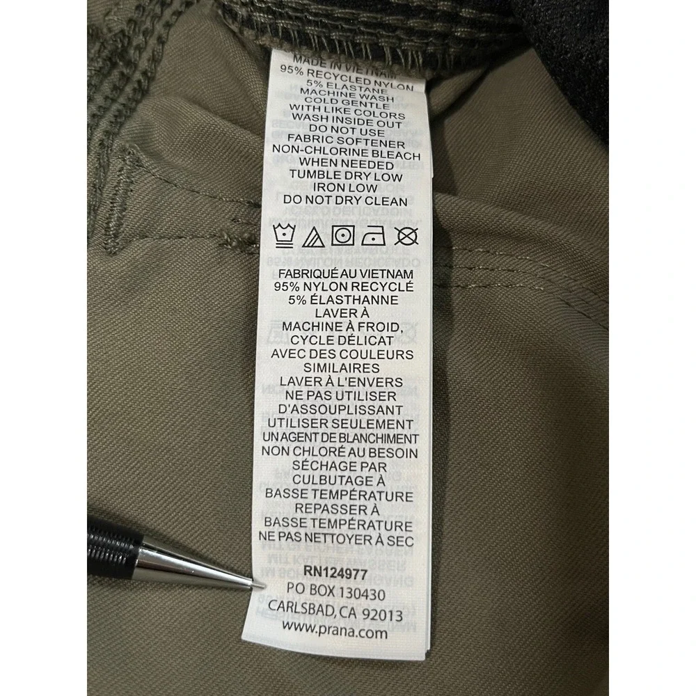 Prana Stretch Zion Pant II Men's 31x32 Green Hiking Cargo Pants 1969791 $95 NEW